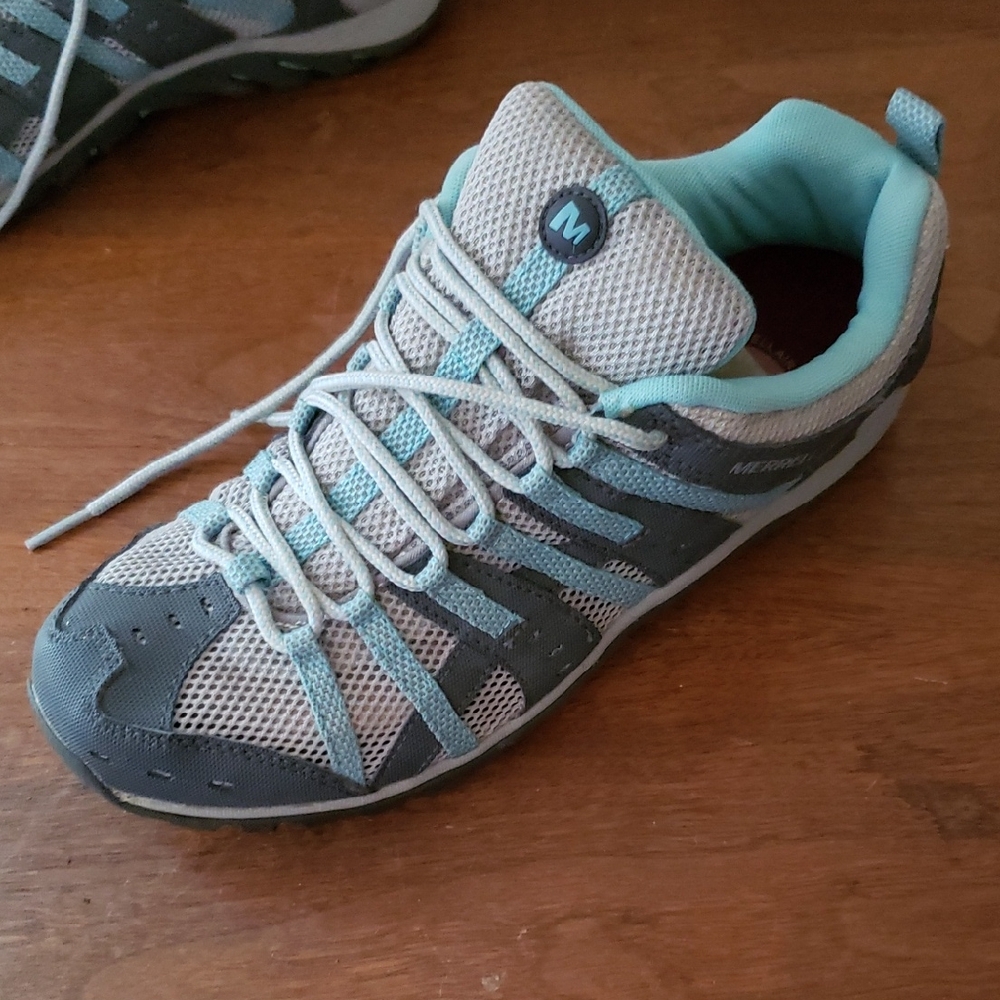 Merrell Mykos Aquatic Women's Athletic Shoes in Gray and Light Blue EUC